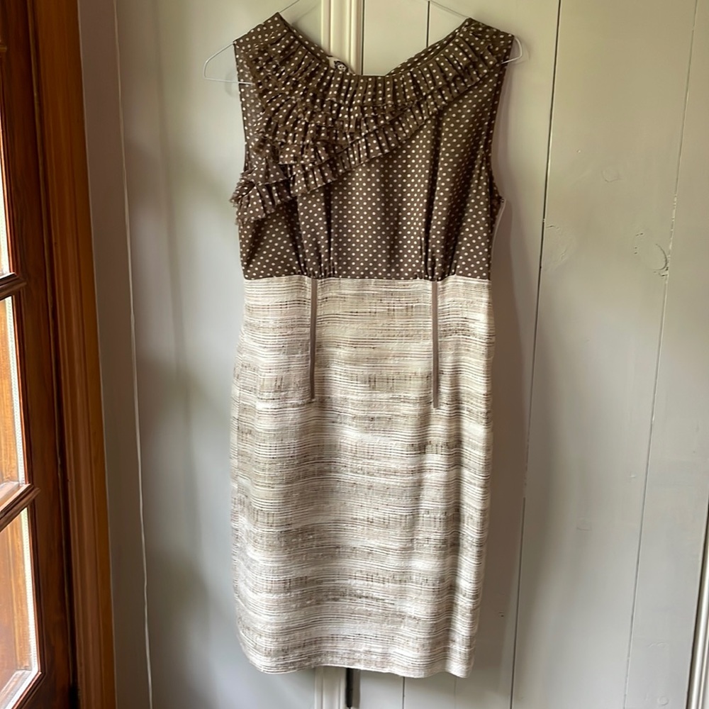 No sleeve beige dress